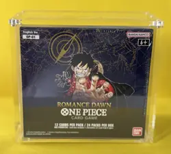 Sealed Romance Dawn Booster Box (Blue Bottom) OP-01 One Piece In Acrylic Case - Image 1