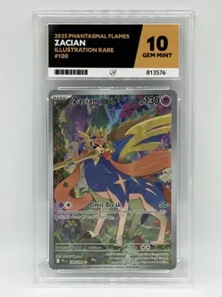 Ace 10 Zacian 100/094 Phantasmal Flames Illustration Rare Pokemon TCG Card - Image 1