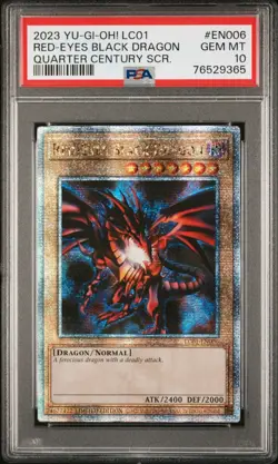 2023 YU-GI-OH! LC01-EN006 RED-EYES BLACK DRAGON QCSR PSA 10 - Image 3