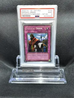 2002 YU-GI-OH! PSV IMPERIAL ORDER PHARAOH’S SERVANT - 1ST ED. PSA 9 - Image 1