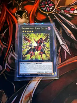 YUGIOH TCG RAIDRAPTOR BLAZE FALCON CROS-EN048 RARE 1ST EDITION - Image 1