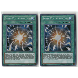 2x Super Polymerization RYMP-EN029 Secret Rare 1st Ed LP(Miscut) - Image 1