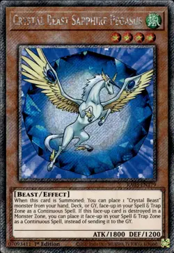 Crystal Beast Sapphire Pegasus - Platinum Secret Rare RA03-EN179 - NM - YuGiOh - Image 1