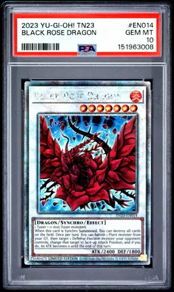 YU-GI-OH! TN23-25TH ANNIVERSARY TIN: DUELING HEROES BLACK ROSE DRAGON PSA 10 - Image 1