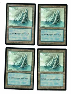MTG Magic the Gathering 4x (LP) ISLAND Land Ice Age Wizards of the Coast - Image 1