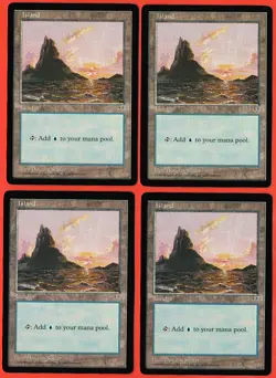 MTG ~ ISLAND X4 #338 ~ Mirage Basic Land NM/M ~ FREE SHIPPING ~ Vintage - Image 1