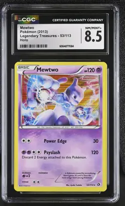 CGC 8.5 Mewtwo 2013 Legendary Treasures 53/113 Holo Pokemon Card - Image 1