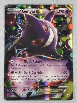 Pokemon Gengar EX 34/119 Phantom Forces 2014 Full Art Ultra Rare Holo TCG Card - Image 1