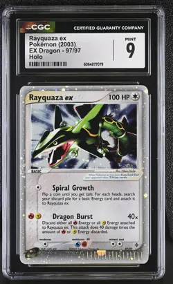 CGC 9 MINT Rayquaza ex 2003 EX Dragon 97/97 Holo Pokemon Card - Image 1