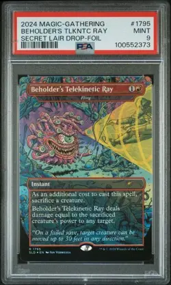 MTG Beholder's Telekinetic Ray FOIL Secret Lair Drop (SLD) Rare #1795 PSA 9 Mint - Image 1