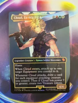 Near-Mint, English - 1 x MTG Cloud, Ex-SOLDIER - Foil - Borderless Commande - Image 1