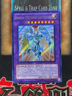 Yugioh Elemental HERO Shining Flare Wingman LCGX-EN050 Secret Rare 1st Ed NM - Image 1