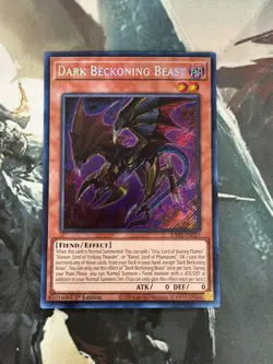Yugioh Dark Beckoning Beast Secret Rare RA03 - Image 1