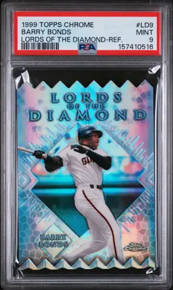 1999 TOPPS CHROME LORDS OF THE DIAMOND REFRACTOR #LD9 BARRY BONDS PSA 9 - Image 1