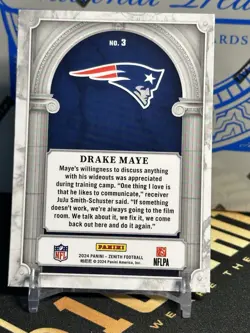 2024 Panini Zenith - Drake Maye - The Marquee - Rookie RC Patriots - Image 2