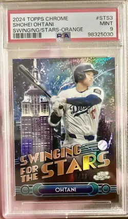 2024 Topps Chrome Swinging for the Stars Orange Shohei Ohtani 10/25 PSA 9 - Image 1
