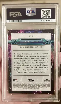 2024 Topps Chrome Swinging for the Stars Orange Shohei Ohtani 10/25 PSA 9 - Image 2