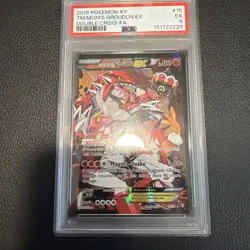 2015 POKEMON XY DOUBLE CRISIS #15 FULL ART/TEAM MAGMA'S GROUDON EX PSA 5 - Image 1