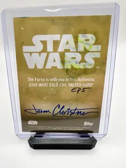 2024 Topps Chrome Star Wars Galaxy Gold Foil 1/1 Sketch Luke And Yoda🔥 - Image 2