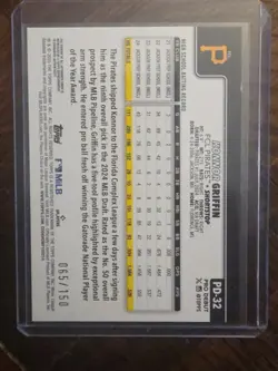 2025 Topps Pro Debut - Konnor Griffin #PD-32 Blue Foil Autographs /150 (AU, RC) - Image 2