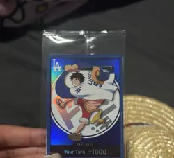 Bandai One Piece Card Game Monkey D. Luffy DON!! Card LA Dodgers Promo Foil - Image 2