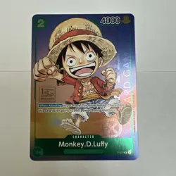 Monkey D Luffy P-037 1st Anniversary Tournament STAMP Promo Holo One Piece Card - Image 2