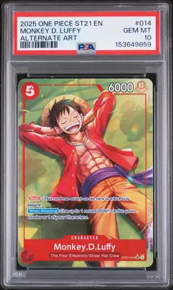 One Piece - ST21-Starter Deck Gear 5:EX - Monkey D Luffy #014 Alt Art - PSA 10 - Image 1