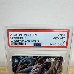 Bandai One Piece Card Game Crocodile Winner Pack Vol.5 ST03-003 EN 2023 PSA 10 - Image 2