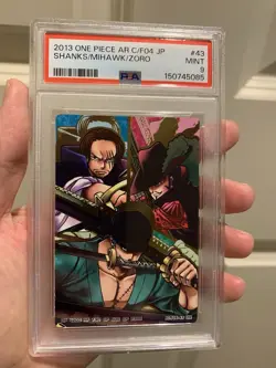 PSA 9 2013 ONE PIECE JAPANESE AR CARDDASS FORMATION 04 43 SHANKS/MIHAWK/ZORO - Image 1