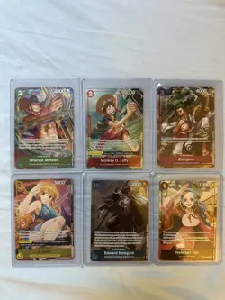 One Piece Card Game French 1st Anniversary Exclusive Parallel Lot x6 OP05 NM - Image 1
