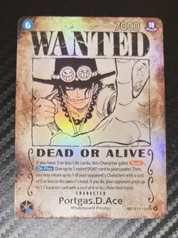 ONE PIECE Carrying On His Will PORTGAS.D.ACE WANTED SP Card OP13-119 SEC ENGLISH - Image 1