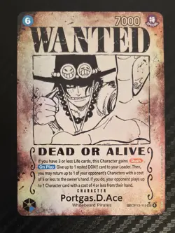 ONE PIECE Carrying On His Will PORTGAS.D.ACE WANTED SP Card OP13-119 SEC ENGLISH - Image 2