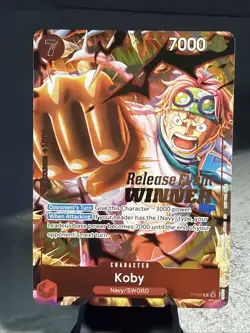 One Piece Koby Release Event Winner Promo Foil Character 7000 Power Clean NM - Image 1