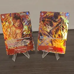 One Piece Portgas D. Ace & Sabo Holo Cards Lot English Illustration Box Vol. 5 - Image 1