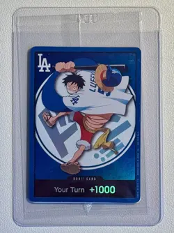 2026 One Piece Dodgers Monkey D Luffy DON!! Card Promo SGA 7/2/26 SEALED IN HAND - Image 1