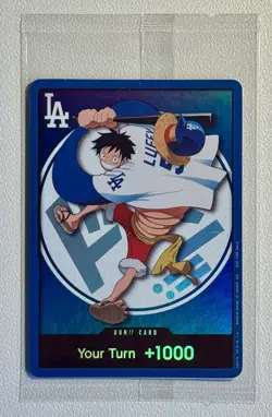 2026 One Piece Dodgers Monkey D Luffy DON!! Card Promo SGA 7/2/26 SEALED IN HAND - Image 3
