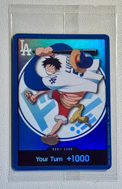 2026 One Piece Dodgers Monkey D Luffy DON!! Card Promo SGA 7/2/26 SEALED IN HAND - Image 5