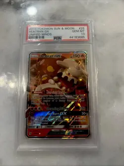 Pokemon 2019 Sun Moon Unified Minds HEATRAN GX #25 PSA 10 Gem Mint RARE - Image 1