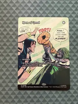 MTG Horn of Greed #0098 Borderless Mythic Marvel Universe Eternal-Legal (MAR) - Image 1