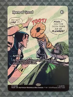MTG Horn of Greed #0098 Borderless Mythic Marvel Universe Eternal-Legal (MAR) - Image 2