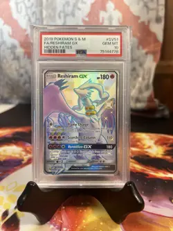 Pokemon 2019 Reshiram GX SV51/SV94 Shiny Full Art Hidden Fates GEM MINT PSA 10 - Image 1