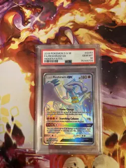 Pokemon 2019 Reshiram GX SV51/SV94 Shiny Full Art Hidden Fates GEM MINT PSA 10 - Image 2