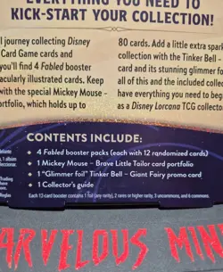 Disney Lorcana Fabled Collection Starter Set 4 Packs Tinkerbell Promo New Sealed - Image 3