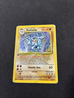 Machamp 8/102 1st Edition Base Set Holo Promo Pokemon Damaged HP - Image 1