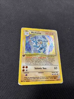 Machamp 8/102 1st Edition Base Set Holo Promo Pokemon Damaged HP - Image 2