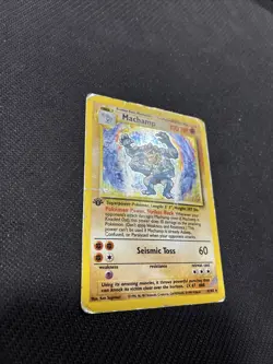 Machamp 8/102 1st Edition Base Set Holo Promo Pokemon Damaged HP - Image 3