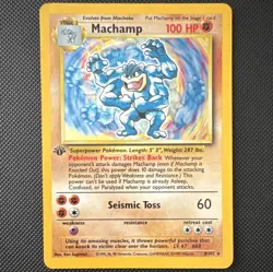 Pokemon Machamp Base Set 8/102 1st Edition Shadowless Holo Rare 100 HP - Image 1