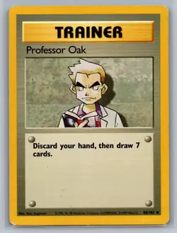 Professor Oak Base Set #088/102 Uncommon Pokemon Card - Image 1