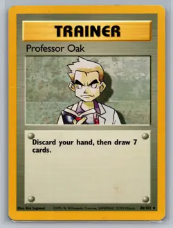 Professor Oak Base Set #088/102 Uncommon Pokemon Card - Image 1