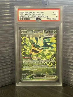 PSA 9 Teal Mask Ogerpon ex 211/167 SIR Twilight Masquerade Pokemon Card - Image 1